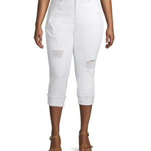 Terra & Sky Women's Plus Size Skinny Denim Capri